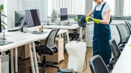 floor scrubbing in office